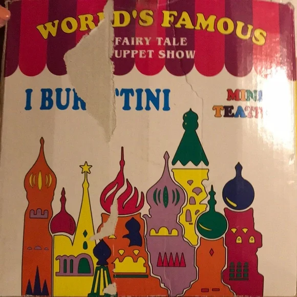 Vintage I Burattini Pinocchio hand puppet theatre RARE complete original package